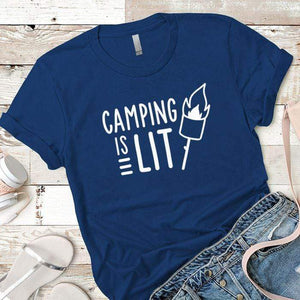 Camping Is Lit Premium Tees T-Shirts CustomCat Royal X-Small 