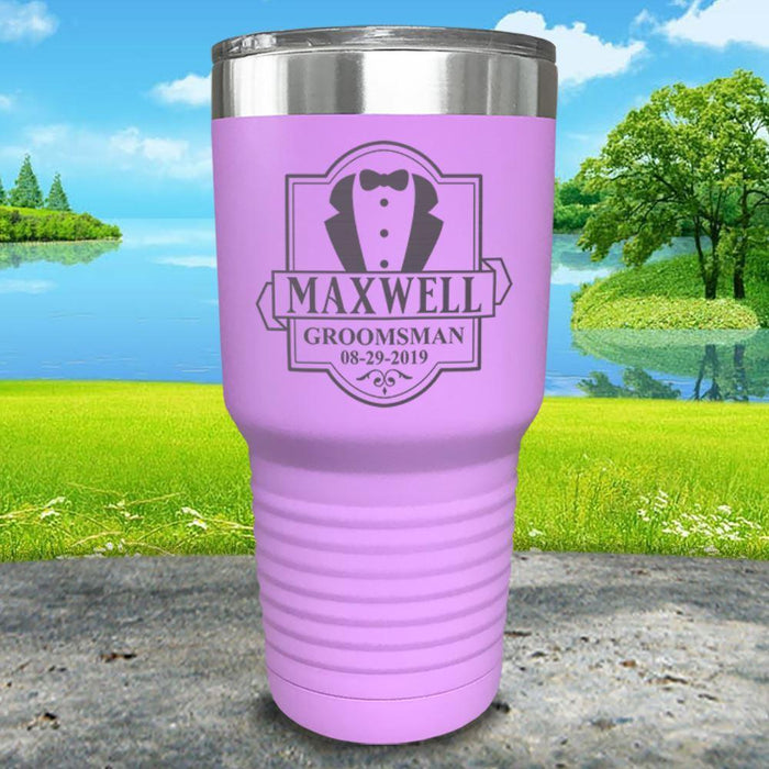 Best Man / Groomsman (CUSTOM) Engraved Tumbler Tumbler ZLAZER 30oz Tumbler Lavender 