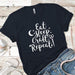 Eat Sleep Craft Premium Tees T-Shirts CustomCat Midnight Navy X-Small 