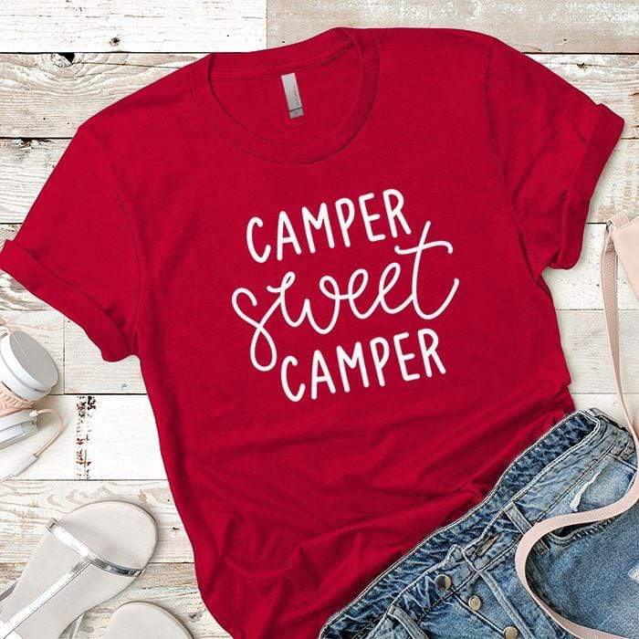 Camper Sweet Camper 1 Premium Tees T-Shirts CustomCat Red X-Small 