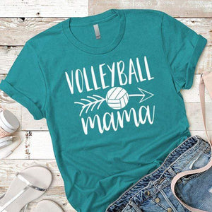 Volleyball Mama Premium Tees T-Shirts CustomCat Tahiti Blue X-Small 