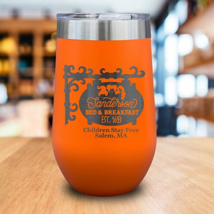 Sanderson Bed Breakfast Engraved Wine Tumbler LemonsAreBlue 16oz Wine Tumbler Orange 