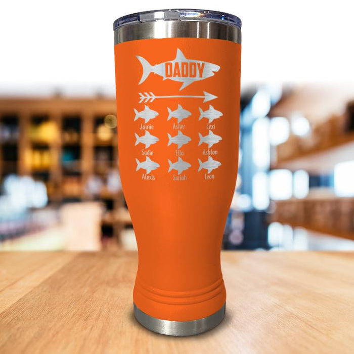 Personalized Daddy Shark Pilsner Style Tumbler