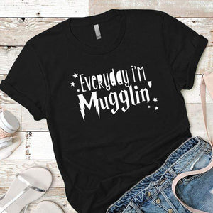 Everyday Mugglin Premium Tees T-Shirts CustomCat Black X-Small 