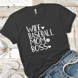 Wife Baseball Mom Boss Premium Tees T-Shirts CustomCat Heavy Metal X-Small 