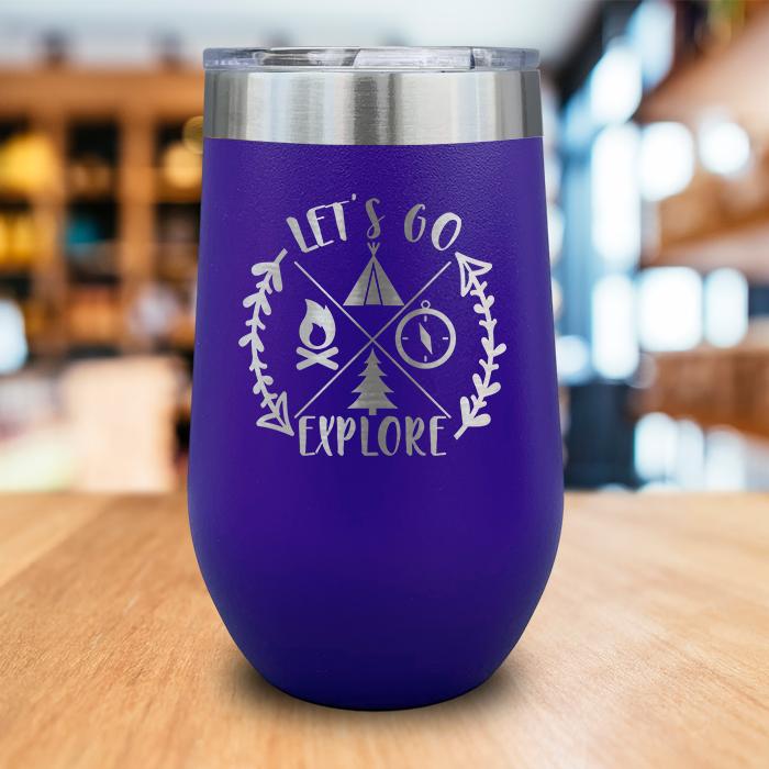 Let's Go Explore Engraved Wine Tumbler