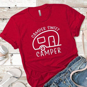 Camper Sweet Camper 2 Premium Tees T-Shirts CustomCat Red X-Small 