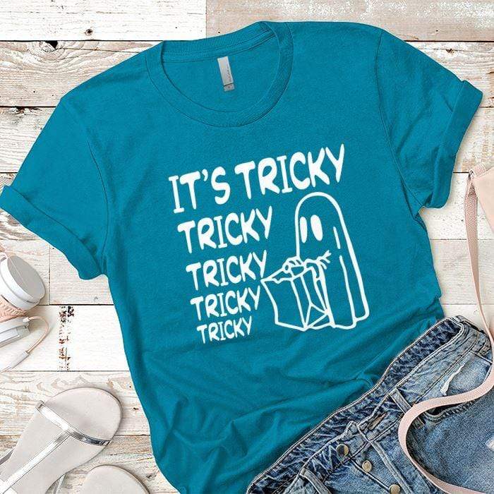 It's Tricky Tricky Tricky Tricky Premium Tees T-Shirts CustomCat Turquoise X-Small 