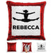 Competitive Cheerleader Personalized Magic Sequin Pillow Pillow GLAM Red Black 