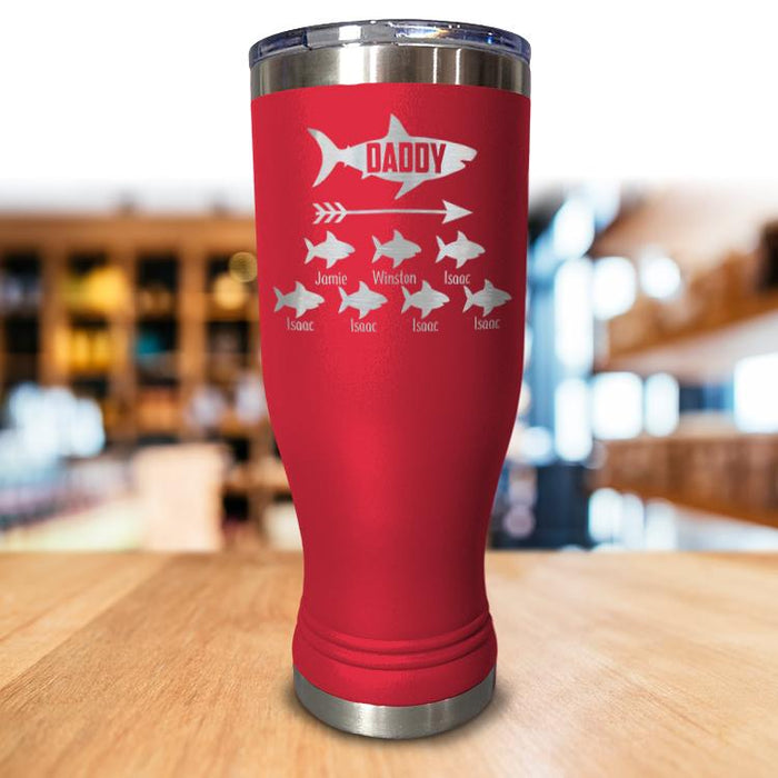 Personalized Daddy Shark Pilsner Style Tumbler