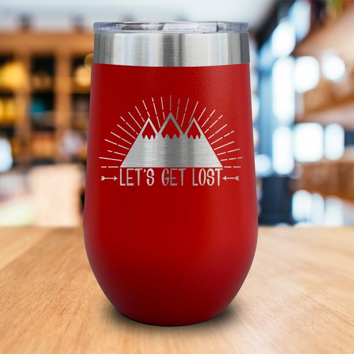 Let's Get Lost Mountain Engraved Wine Tumbler