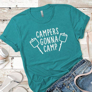 Campers Gonna Camp Marshmallows Premium Tees T-Shirts CustomCat Tahiti Blue X-Small 