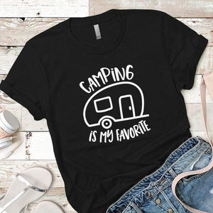 Camping Is My Favorite Premium Tees T-Shirts CustomCat Black X-Small 