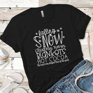 Falling Snow Premium Tees T-Shirts CustomCat Black X-Small 