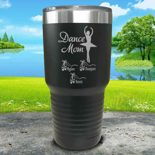 Dance Mom (CUSTOM) With Child's Name Engraved Tumbler Tumbler ZLAZER 30oz Tumbler Black 