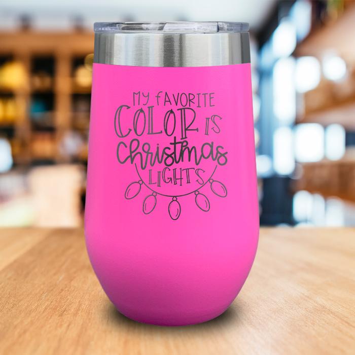 Christmas Lights Engraved Wine Tumbler