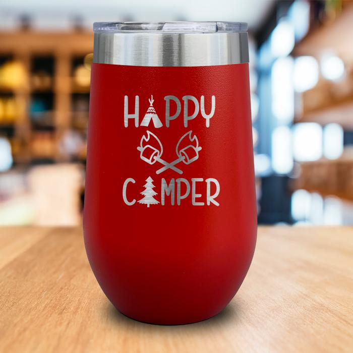 Happy Camper Marshmallow Engraved Wine Tumbler