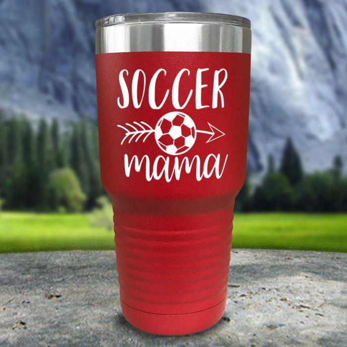 Soccer Mama Color Printed Tumblers Tumbler ZLAZER 30oz Tumbler Red 