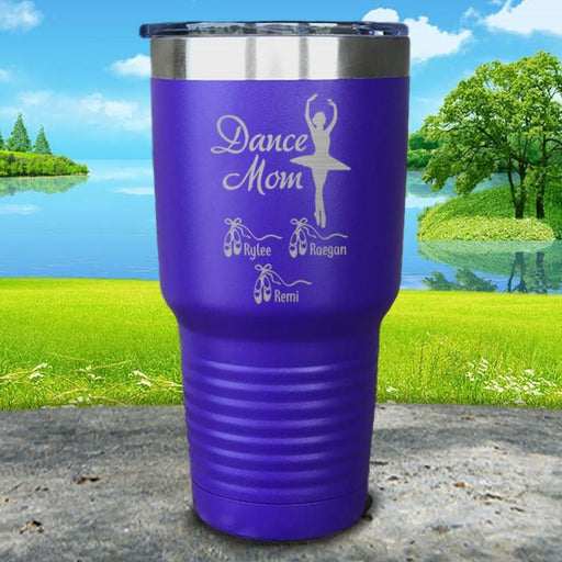 Dance Mom (CUSTOM) With Child's Name Engraved Tumbler Tumbler ZLAZER 30oz Tumbler Royal Purple 