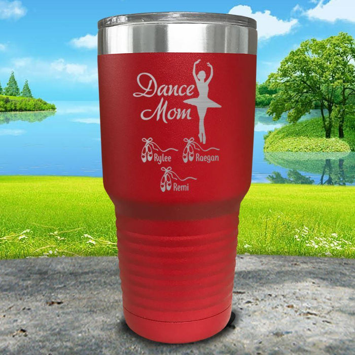 Dance Mom (CUSTOM) With Child's Name Engraved Tumbler Tumbler ZLAZER 30oz Tumbler Red 