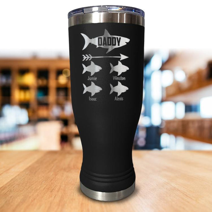 Personalized Daddy Shark Pilsner Style Tumbler