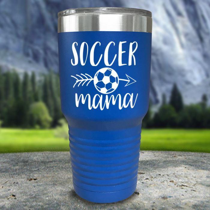 Soccer Mama Color Printed Tumblers Tumbler ZLAZER 30oz Tumbler Blue 