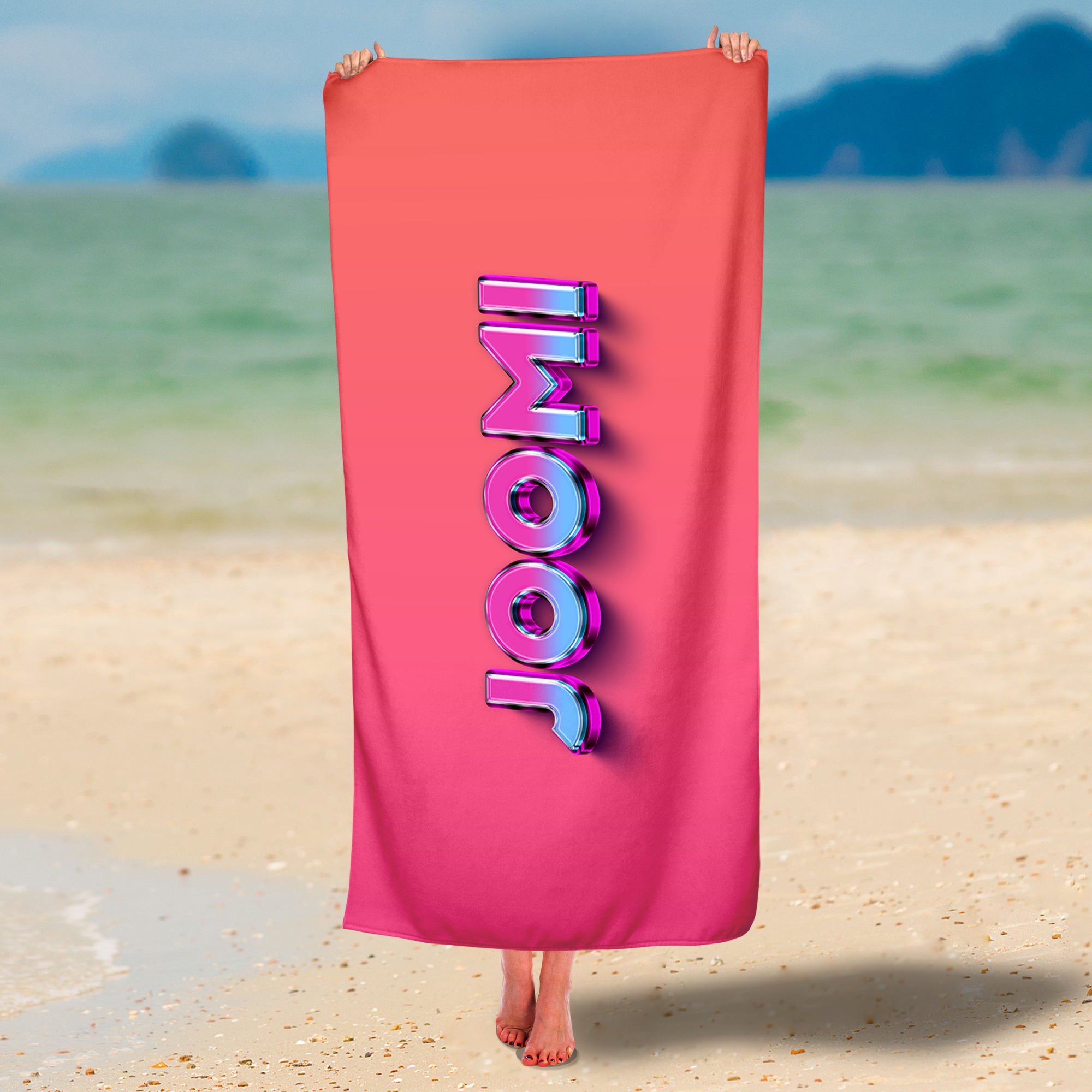 Personalized 3D Candy Name Premium Beach/Pool Towel