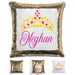 Princess Crown Personalized Magic Sequin Pillow Pillow GLAM Gold 