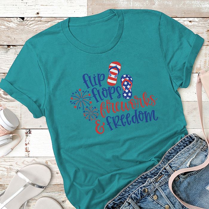 Flip Flops Freedom And Fireworks Premium Tees