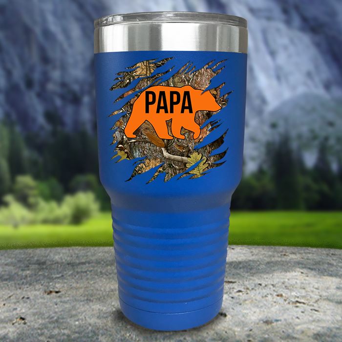 Papa And Mama Bear Camo Ripped Color Printed Tumblers