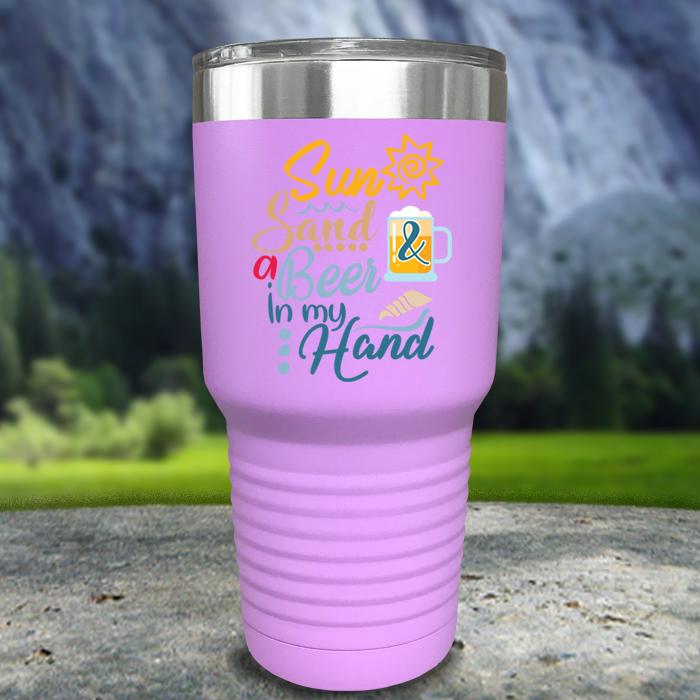 Sun Sand and Beer In My Hand Color Printed Tumblers