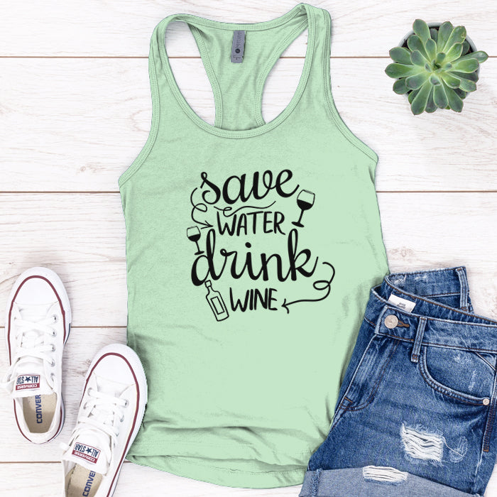 Save Water Drink Wine Premium Tank Top