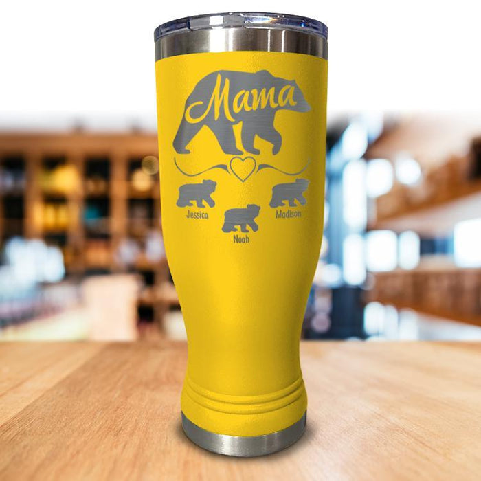 Personalized Mama Bear Pilsner Style Vase/Tumbler