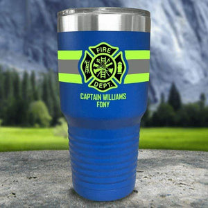 Personalized Firefighter FULL Wrap Color Printed Tumblers Tumbler Nocturnal Coatings 30oz Tumbler Blue 