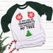 Like My Ornaments See My Tree Raglan T-Shirts CustomCat White/Forest X-Small 