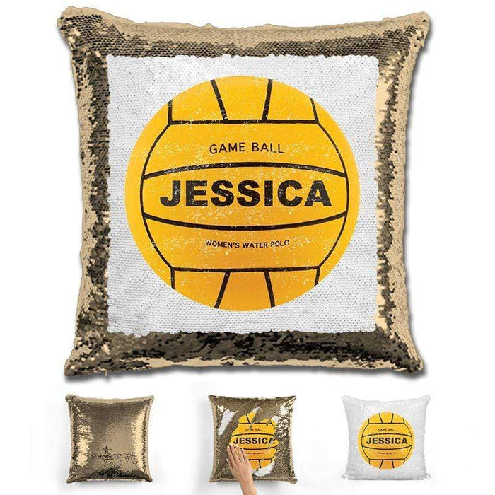 Water Polo Personalized Magic Sequin Pillow Pillow GLAM Gold 