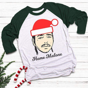 Home Malone Raglan T-Shirts CustomCat White/Forest X-Small 