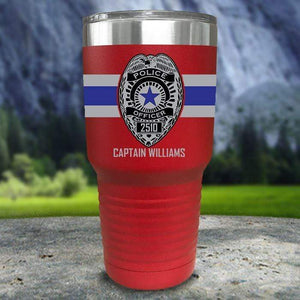 Personalized Police FULL Wrap Color Printed Tumblers Tumbler Nocturnal Coatings 30oz Tumbler Red 