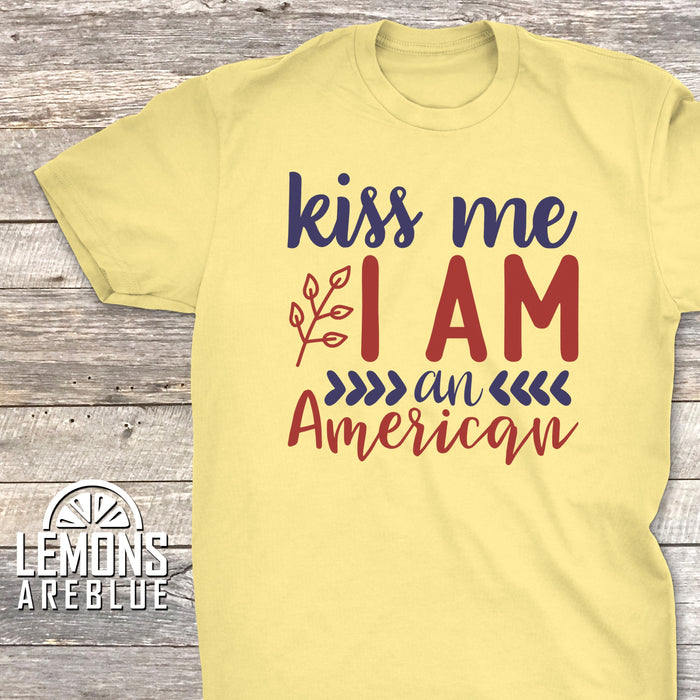 Kiss Me I'am American Premium Tees