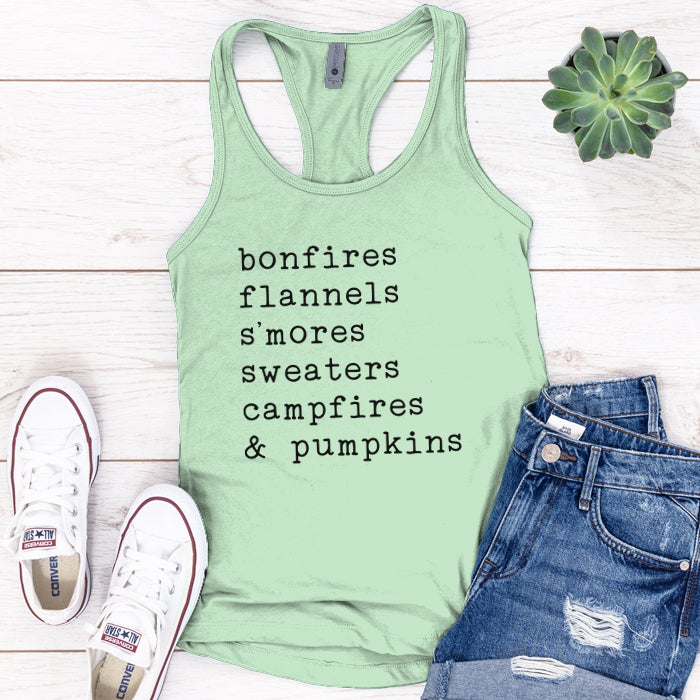 Campfires And Pumpkins Premium Tank Top