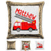 Firetruck Personalized Magic Sequin Pillow Pillow GLAM Gold 