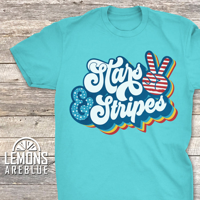 Stars And Stripes Retro Premium Tees