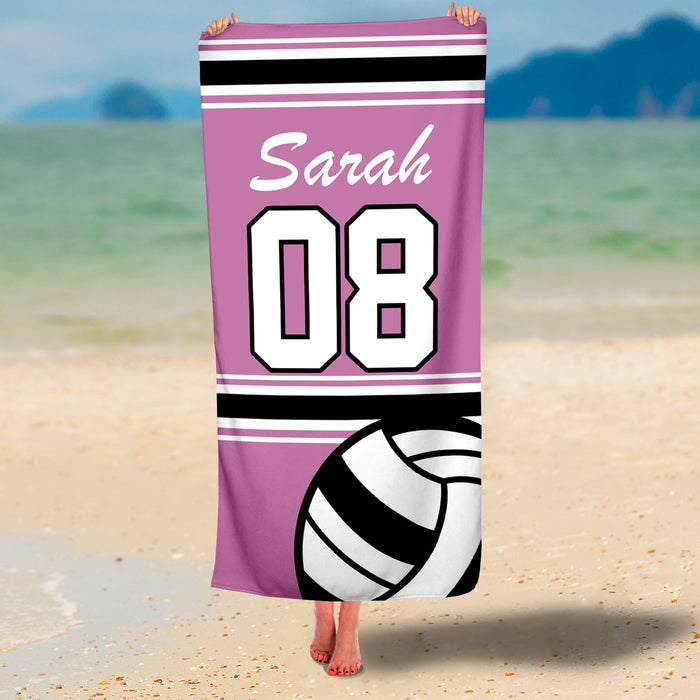 Personalized Volleyball Multicolored Premium Beach/Pool Towel