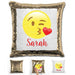 Kissy Face Emoji Personalized Magic Sequin Pillow Pillow GLAM Gold 