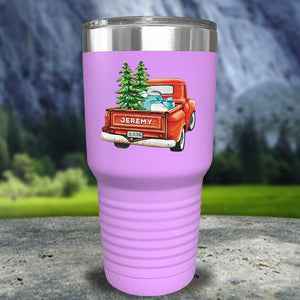 Christmas Truck Personalized Color Printed Tumblers