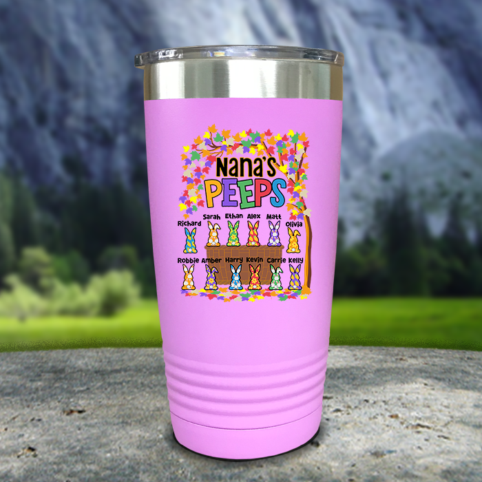 Grandparent Peeps Personalized With Kids Name Water Bottle Tumblers