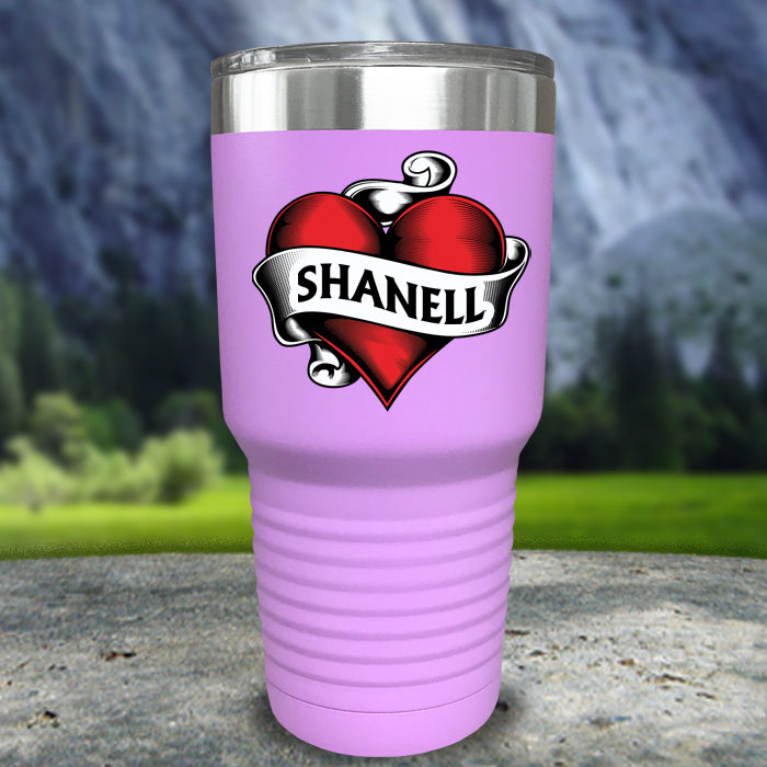 Heart Tattoo Personalized Color Printed Tumblers