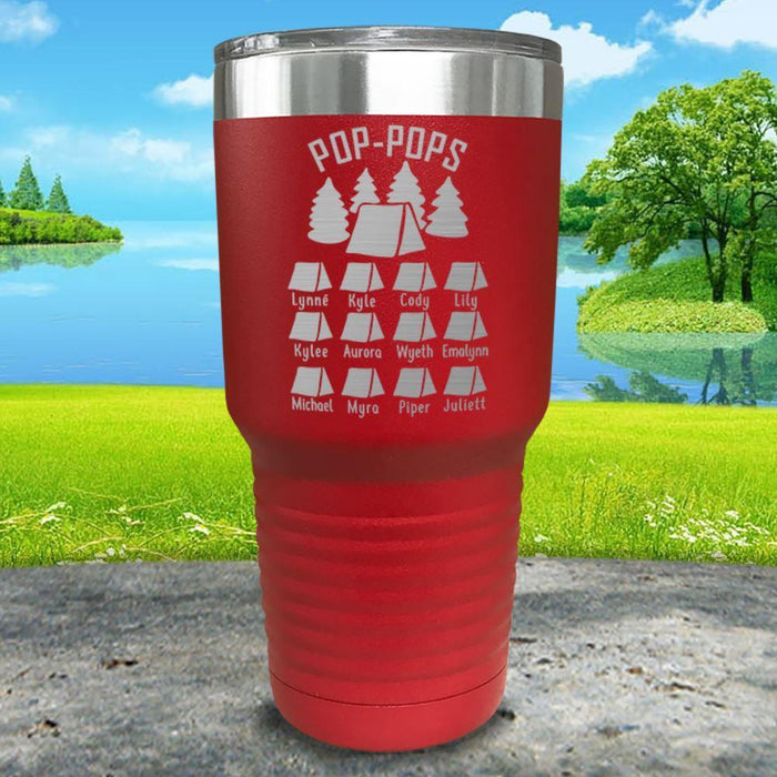 Camping (CUSTOM) Engraved Tumbler Tumbler ZLAZER 30oz Tumbler Red 