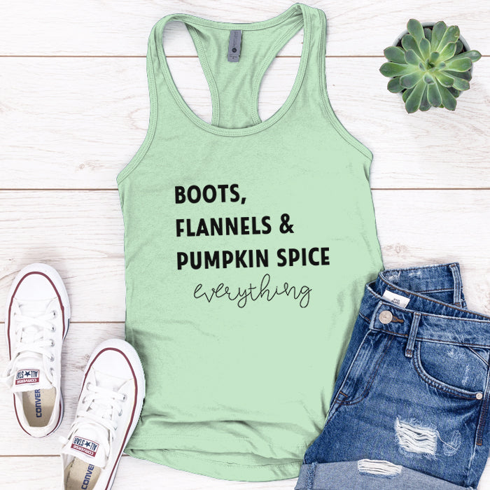 Boots Flannels & Pumpkin Spice Premium Tank Top