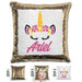 Unicorn Personalized Magic Sequin Pillow Pillow GLAM Gold 